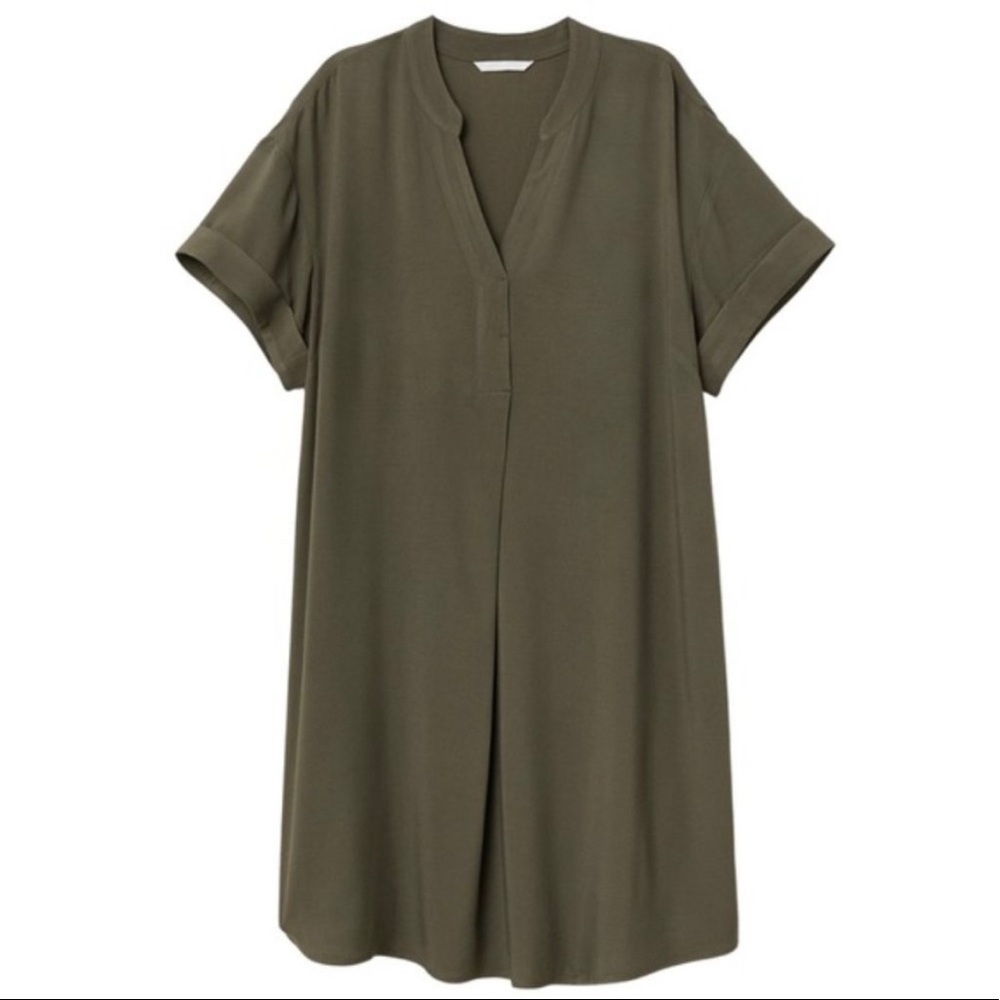 Short Sleeve V Neck Loose Shirt Dress Tunic Loose and Flowy!